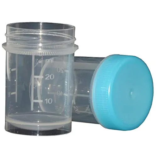 Schraubdosen 35ml Runddose - Vorratsdosen - Praktische Labordose mit 35ml Inhalt, ideal für die sichere Aufbewahrung von Proben. Robuste PPDose mit Schraubdeckel in Blau.