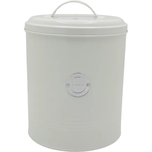 Typhoon Biomülleimer Living, 2,5 L wollweiß - Komposter mit aktivem Kohlefilter und spülmaschinengeeignetem Kunststoff-Inneneimer, ideal für eine saubere und geruchlose Abfallentsorgung in der Küche.