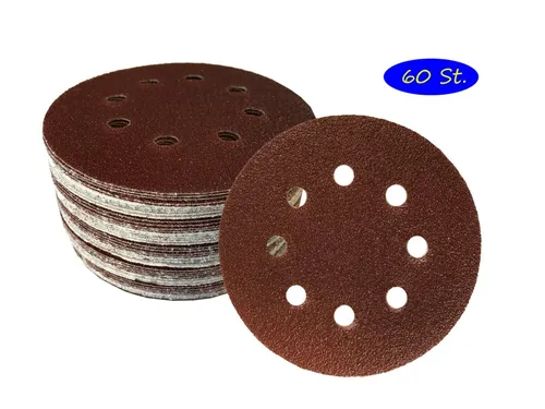 St. Schleifscheiben Klett-Schleifpapier Ø 125 mm mixed je 10x40/60/80/120/180 60