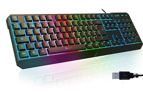 KLIM Chroma Gaming Tastatur QWERTZ DEUTSCH mit Kabel USB - Neu 2024 - Tastaturen: Robuste Gaming-Tastatur mit leisen Tasten und RGB-Beleuchtung für ein beeindruckendes Spielerlebnis.
