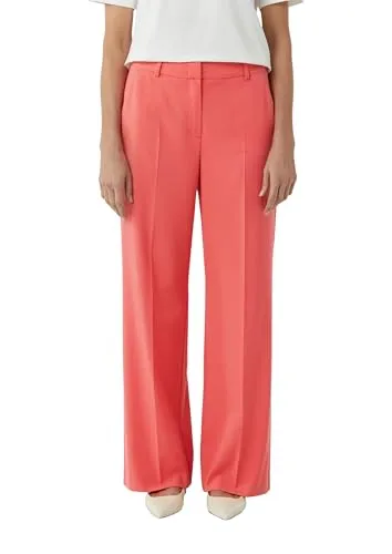 comma Fließende Marlenehose Koralle 34 - Elegante Damen-Hose - Damen-Hosen mit mittelhohem Bund und weitem Bein, ideal fürs Berufsleben, aus hochwertiger Webware in femininer, eleganter Optik.