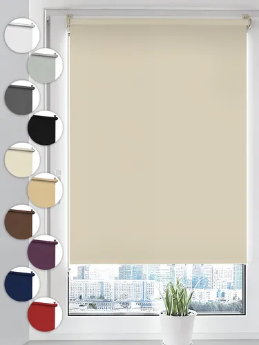 Sonello Verdunkelungsrollo Klemmfix ohne Bohren 25 x 100 Creme Verdunklungsrollo Fensterrollo Rollo Seitenzugrollo Klemmrollo für Fenster & Tür