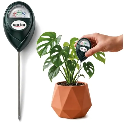 com-four® Bodenfeuchtigkeitsmesser für Pflanzen, Bodentester | funktioniert ohne Batterien