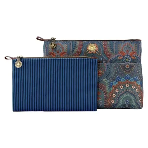PiP Studio Caryn Kosmetiktasche Combi Jabali blau 26cm