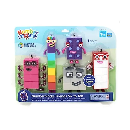 Learning Resources® Numberblocks® Friends Six to Ten - Spielfiguren für Kinder ab 3 Jahren, mit beweglichen Armen für dynamisches Spiel und ideal zum Erlernen von Zahlen und Zählen.