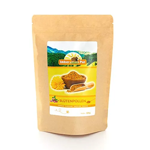 Blütenpollen in Premium-Imkerqualität von ImkerPur, 500 g - Propolis: Naturbelassene Blütenpollen, reich an Vitaminen und Mineralstoffen, perfekt für Müsli, Desserts und Smoothies. Unterstütze naturnah arbeitende Imker und den Schutz der Bienen!