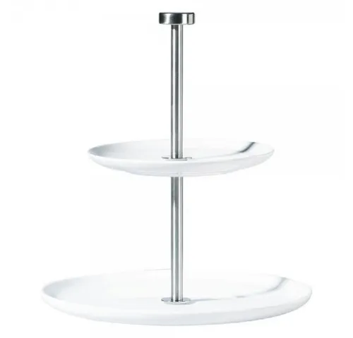 ASA SELECTION Etagere à table 2-stufig rund 23,5 cm - Elegante Etagere aus Fine Bone China, perfekt für Desserts und Snacks, spülmaschinenfest und mikrowellengeeignet – ideal für stilvolle Tischkultur.