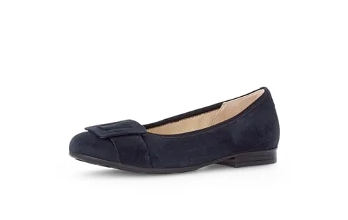Gabor Damen Klassische Ballerinas, Frauen Flats,Wechselfußbett,Moderate Mehrweite (G),Sommerschuhe,Slipper,flach,Dark-Blue,37 EU / 4 UK