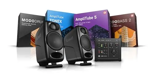 IK Multimedia Portable Guitar Studio Bundle - Audio-Interfaces mit iLoud Micro Monitors, AXE I/O ONE und umfassenden Software-Downloads für professionelle Musikproduktion.