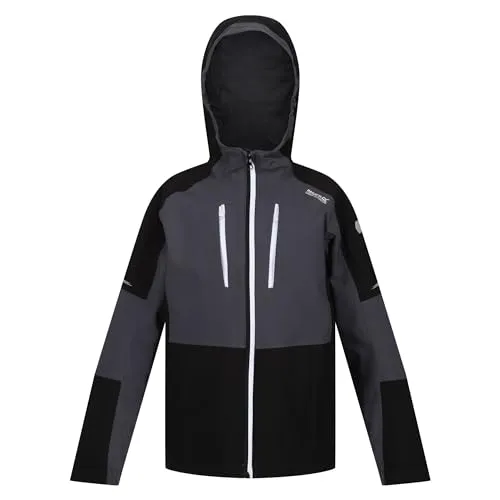 Regatta Highton V Outdoorjacke Kinder Wasserdicht mit versiegelten Nähten, Farbe:Grau, Kinder Größen:140