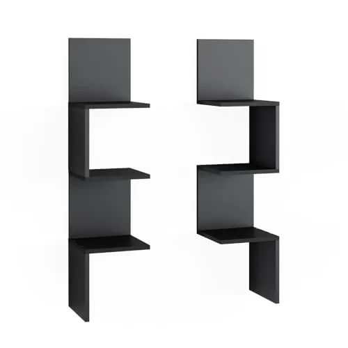 Vicco Eckregal Paolo, Schwarz, 2er Set von Vicco