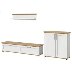 xonox.home Wohnzimmer Verona 3tlg. Set - Moderne Wohnwand in Sibiu Lärche Nb., bestehend aus Highboard, Lowboard und Wandboard. Bietet funktionalen Stauraum und zeitloses Design für ein stilvolles Wohnzimmer.