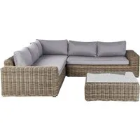 Produktbild BELIANI Gartenlounge Set Hellbraun aus Polyrattan