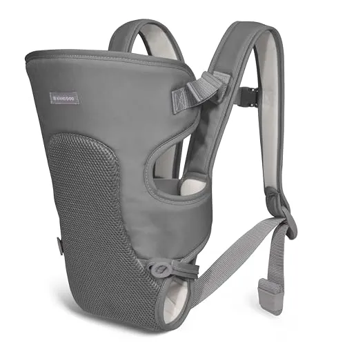 KikkaBoo Babytrage MYRA für Neugeborene - Ergonomische Babytrage ab 3 Monaten bis 9 kg, mit 3 Tragepositionen und atmungsaktivem Netz für optimalen Komfort.