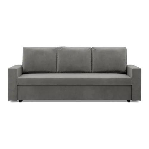 Mebligo - Sofa 3 Sitzer mit Schlaffunktion 220 x 92 x 92 cm NEO Kollektion, Sofa Klein Schlafsofa mit Bettkasten, Sofa Wohnzimmer, Sitz mit Bonellfedern, Hellgrau