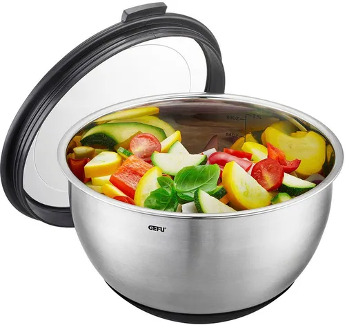 GEFU Servierschüssel MUOVO, Edelstahl mit Deckel in silber von GEFU