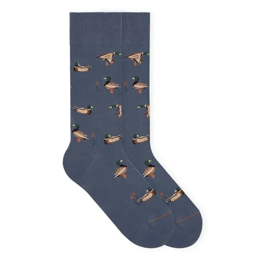 von Jungfeld - 1er Set Motiv Socken mit Duck Stone Blue Icon - Bunte Socken in Gr. 43-46