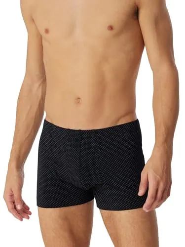 Schiesser Herren Short Für Männer Weich Und Bequem Ohne Gummibund Bio Baumwolle - Cotton Casual Unterwäsche, Schwarz_180504, XXL EU