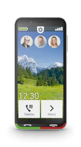 emporiaSUPEREASY Seniorenhandy 4G - 5-Zoll-Smartphone mit Notruftaste, einfaches Telefonieren und bargeldloses Bezahlen für Senioren