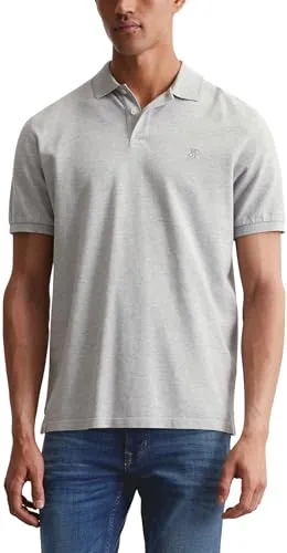 MARC O'POLO Poloshirt für Herren, grau (iron grau melange) - Klassisches Herren-Poloshirt aus 100% Baumwolle, atmungsaktiver Piqué-Stoff, ideal für lässige Outfits.