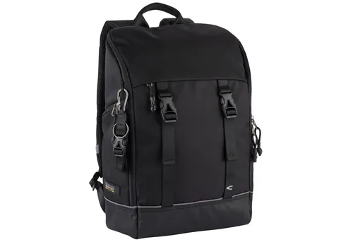 CAMEL ACTIVE Connect Rucksack - Modularer Rucksack in schwarz, 19L Volumen, wasserabweisend und mit reflektierenden Elementen für Sicherheit – ideal für Reisen und Alltag.