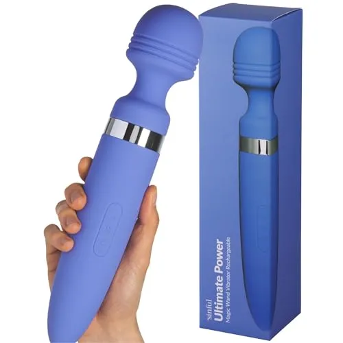 Sinful Power Wand Massagestab für Frauen - Starker Silikon Vibrator mit 12 Vibrationsmustern - Sexspielzeug für intensive Stimulation und tiefgehende Ekstase. Der wiederaufladbare Massagestab bietet individuelle Vibrationen für entspannte oder leidenschaftliche Momente.