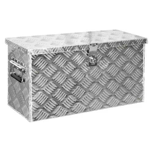 Trucky Anhänger-Deichselbox D040 - Transportbox aus robustem Aluminium, wasserdicht und abschließbar. Ideal für Werkzeug und Materialien, mit 59 x 25 x 31 cm ausreichend Stauraum. Perfekt für Anhänger, Garten oder Garage.