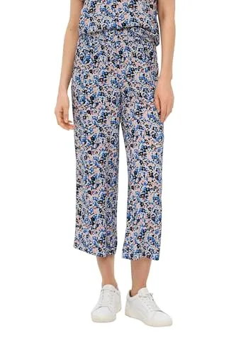 s.Oliver Gemusterte Wide Leg-Hose aus Reiner Viskose von s.Oliver