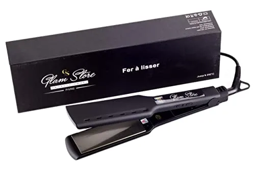 GLAM STORE Professionelles Glätteisen / Nano-Titan-Platte / 250 °C / 2,5 m Kabel / Ionengenerator / Infrarotlicht