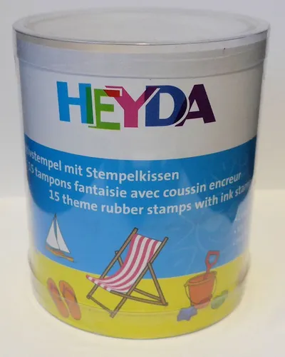 Heyda Motivstempel-Set mit Stempelkissen - Thema: Urlaub