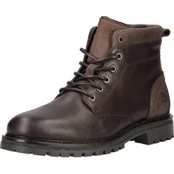 BULLBOXER Stiefelette Leder, Herren Gr. 41, Dunkelbraun - Wanderschuhe mit herausnehmbarer Decksohle und zusätzlichem Reißverschluss, ideal für bequemen Freizeitlook und optimalen Tragekomfort.