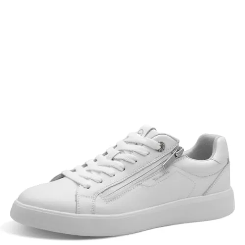 Tamaris Schnürer Damen sportlich weiß, EU 42 - Damen-Sneaker mit innovativen COMFORT-Lining und TOUCH-IT Technologien für maximalen Tragekomfort. Die flache Sohle und herausnehmbare Sohle bieten idealen Komfort für jeden Anlass.