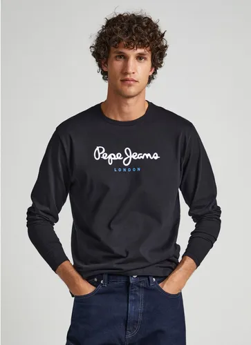 Pepe Jeans Herren Eggo Long T-Shirt, Schwarz, S von Pepe Jeans