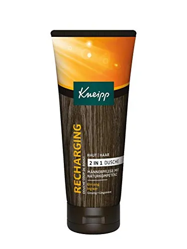 Kneipp 2 in 1 Dusche Recharging, 200 ml - Duschgel mit natürlicher Pflegeformel, schützt die Haut vor Austrocknung und sorgt für ein verbessertes Hautgefühl mit erfrischendem Ingwer & Ginseng Duft.