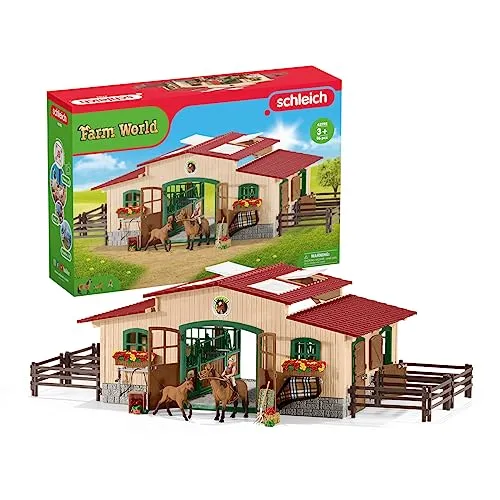 SCHLEICH Farm World | Pferdestall mit Zubehör 42195
