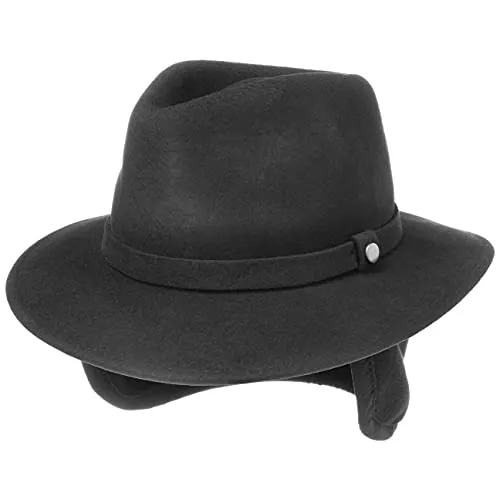 LIERYS Traveller Wollhut mit Ohrenklappen Herren - Pork Pie-Hüte für Herren, wasserabweisend und ideal für kalte Tage mit ausklappbaren Ohrenklappen für optimalen Schutz.