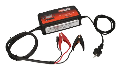 KS TOOLS Batterieladegerät 550.1745 - Fahrzeugbatterie-Ladegeräte, leistungsstark mit bis zu 25A Ladestrom für PKW und LKW, ideal für schnelle und effiziente Ladezeiten.