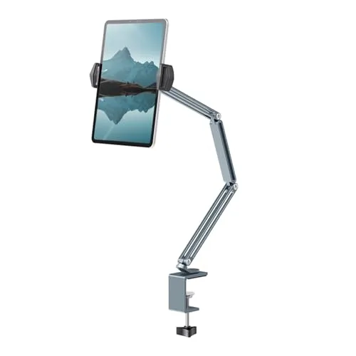 Desire2 Flex Arm Portable Tablet-Halterung - Ständer für Tablets mit vollständig verstellbarem Arm und langlebiger Aluminiumkonstruktion für individuellen Komfort und ergonomische Nutzung.