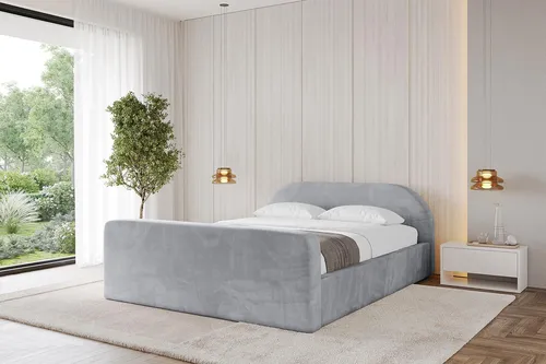 ALTDECOR Polsterbett TIVON-Z-v1 mit Bettkasten 120x200 Hellgrau - Modernes Polsterbett mit praktischem Stauraum und elegantem Design. Ideal für jeden Raum, bietet es Komfort und Funktionalität in einem stilvollen Paket.