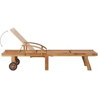 vidaXL Sonnenliege mit Tisch und Auflage aus Teakholz