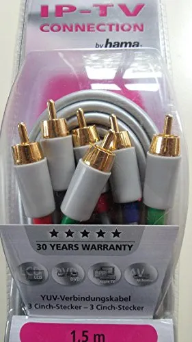 Hama YUV RGB Component-Kabel Gold 3x Cinch-Stecker Komponenten-Kabel Koax HD TV
