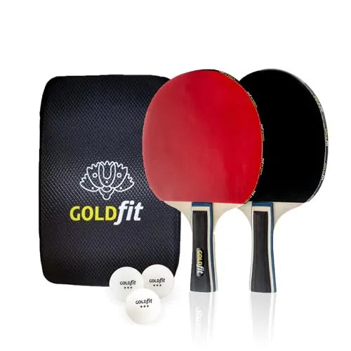 Tischtennisschläger Set 2er Set, Ping Pong für Anfänger und Profis, Outdoor Tischtennis Set mit 2 Schlägern + 3 Bällen, Tischtenniskellen für Freizeit und Wettkampf, mit Schutzhülle