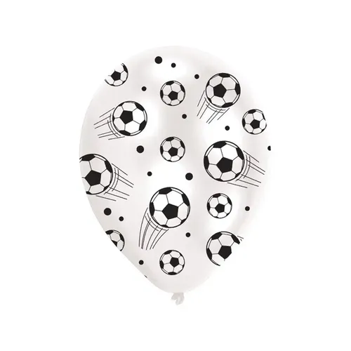 Latexballons Globaldruck Fußball 27,5 cm/11'' 6 in weiß von Amscan
