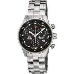 Swiss Military Uni-Armbanduhr, Chronograph, 20012ST-1M - SM34005.01 - Silber/Schwarz