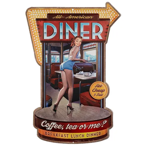 Moritz Metallschild American Diner USA Retro Coffee - Metallschilder für kreative Wanddekoration, robust und wetterfest. Ideal für Küche, Wohnzimmer oder als Geschenk für jeden Anlass.