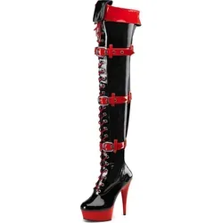 Funtasma - y Overknee-Plateaustiefel - Medic -3028 schwarz lack Gr.38,5 - Schwarz - 38,5