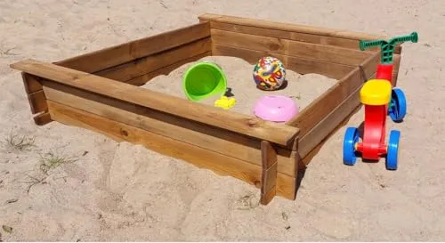 Sandkasten Sandkiste Spielkasten Sandbox Holz Garten 120x120 cm Werth-Holz