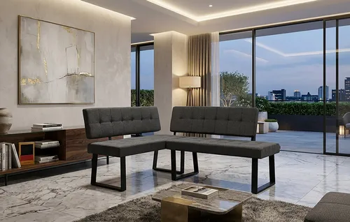 B&D home Eckbank AKA (2-St), beidseitig montierbar, gepolstert, mit Rückenlehne, verschiedene Maße