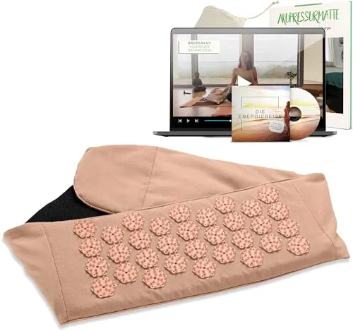 BACKLAxx® Massagegerät Akupressur Lendengürtel - Massagegerät in nachhaltiger Qualität, ideal zur Linderung von Rückenschmerzen mit regulierbarer Intensität durch Klettverschluss.