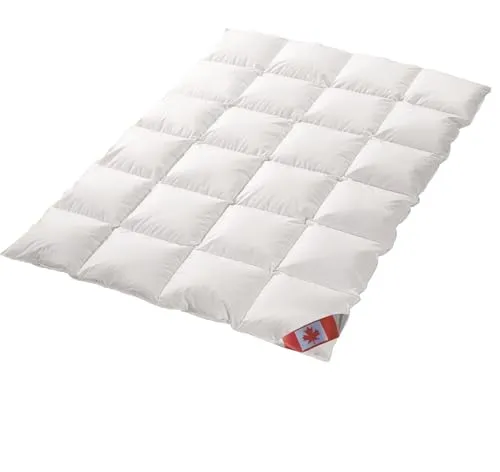 Canada Dreams Plus Luxus Winter Daunendecke 220x240 cm - Luxus Daunendecke für Babys, Wärmegrad 4, ideal für kalte Nächte, pflegeleicht und allergikerfreundlich, inklusive praktischer Aufbewahrungstasche.